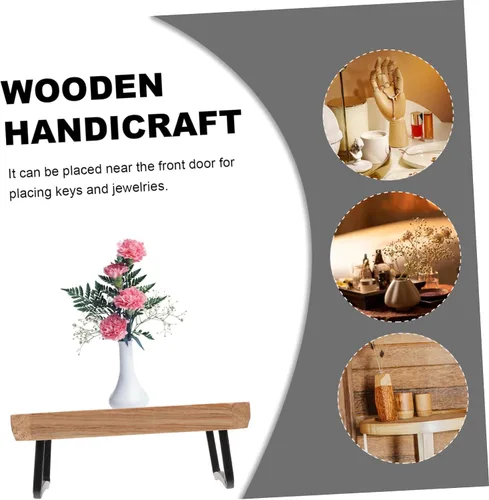 Vista 8 de NUOBESTY Estante pulido del ornamento de madera de la decoración del soporte de exhibición con gradas para la sala