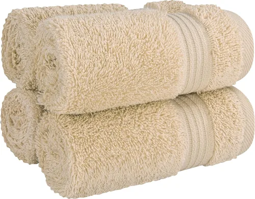 Vista 443 de Cotton Paradise 100% Cotton Turkish Washcloth Set for Bathroom, 4 Piece Soft Absorbent Small Hand Face Towels Wash Rags, Lilac