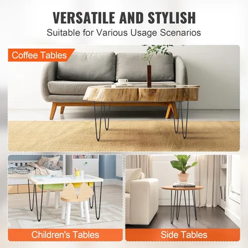 Vista 5 de VEVOR Patas de muebles de horquilla de 16 pulgadas, proyectos de bricolaje para el hogar de metal, mesa de noche, mesa de café, escritorio