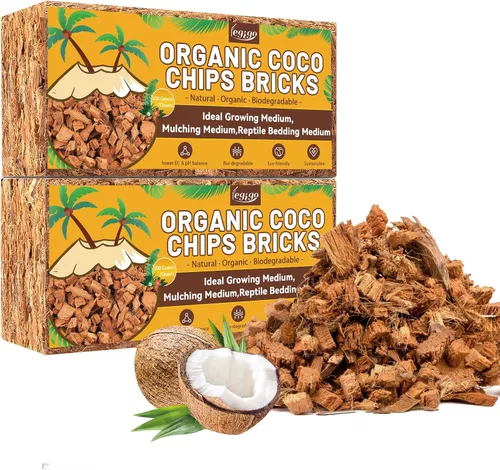 Vista 9 de Legigo Chips de fibra de coco de 1.1 libras para plantas - Ladrillo de chips de coco 100% orgánico, mezcla para macetas con bajo equilibrio EC y PH
