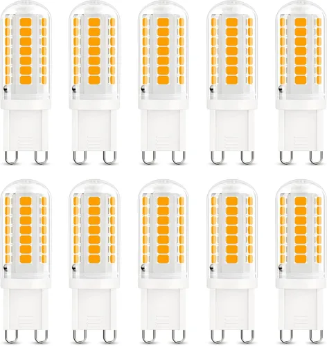Vista 10 de DiCUNO Bombilla LED G9 de 4 W, 3000 K blanco cálido, equivalente a halógeno de 40 W, bombillas de araña T4 G9 con base de dos pines, no regulable