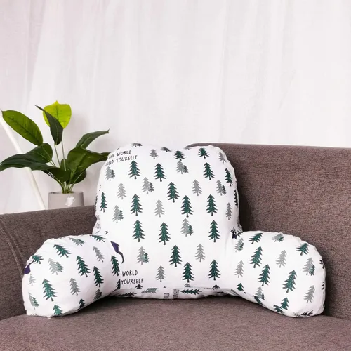 Vista 16 de Almohada de lectura estampada bohemia con brazos de apoyo, almohada suave para descansar en la cama, cojín de apoyo para la espalda para niños que