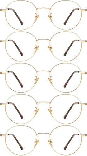 Vista 34 de Cyxus Gafas Redondas con Bloqueo de Luz Azul para Hombres y Mujeres, Marco de Alambre, Ultraligeras, Cómodas, para Oficina, Computadora