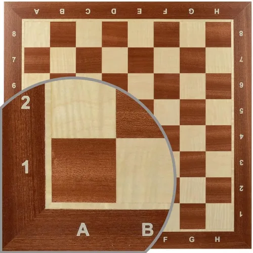 Tablero de ajedrez de madera para torneo profesional, n.º 4 - incrustaciones (cuadrado de 1.75 pulgadas, notación)