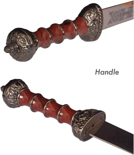 Vista 2 de Espada romana de Gladius occidental de 17 pulgadas, estilo corto de metal rojo y acero