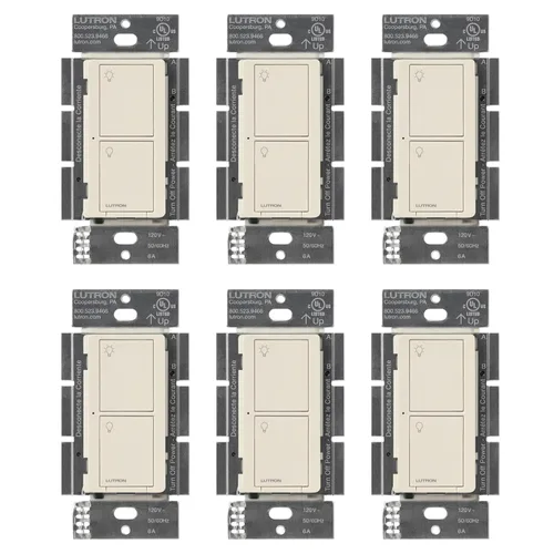 Vista 21 de Lutron Caseta - Interruptor de luz inteligente original (requiere Lutron Smart Hub), para el hogar, luces LED y ventiladores, 6 amperios, un solo