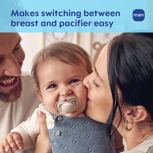 Vista 5 de MAM Chupete mate original para bebé, forma de pezón ayuda a promover un desarrollo oral saludable, estuche esterilizador, 2 unidades, 6-16 meses