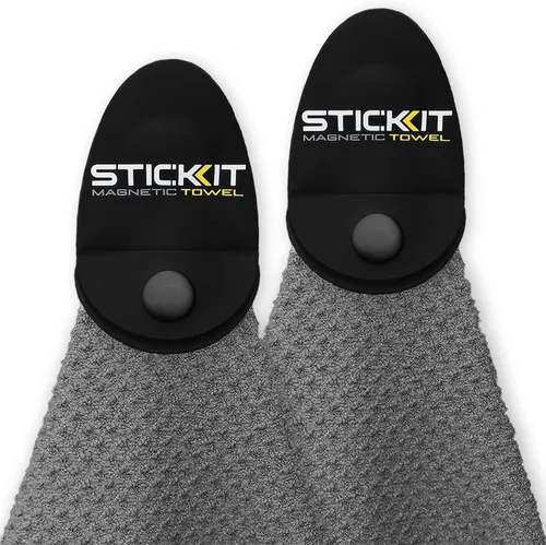 Vista 22 de STICKIT Toalla de golf magnética – Ultra absorbente con tejido de gofre de microfibra – Toalla de golf con imán para bolsas, palos y carritos – Negro