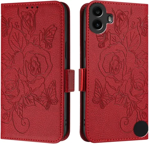 Vista 5 de for Nothing CMF Phone 1 - Funda para teléfono y protector de pantalla con bloqueo RFID, ranura para tarjetas, soporte en relieve para mujer, funda