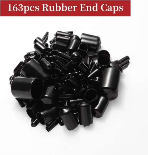 Vista 2 de Aleric 163 tapas de goma redondas, tapones de rosca de vinilo, tapas de rosca de tornillo, tapa de tornillo de goma para pernos de varilla de tubo