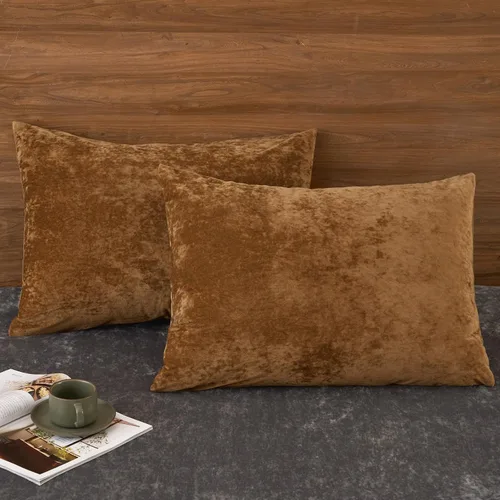 Vista 36 de PHF Fundas de almohada de terciopelo real, 24 x 24 pulgadas, sin rellenos, paquete de 2 fundas de cojín de color degradado, ultra suaves