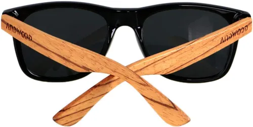Vista 4 de ANDWOOD Gafas de sol polarizadas de madera para hombres y mujeres, protección UV, marco de bambú de madera, gafas de sol espejadas