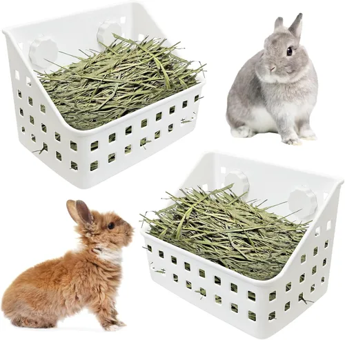 Vista 8 de kathson Comedero de heno para conejos, soporte de heno para conejillos de indias, estante de heno de plástico para conejos y animales pequeños