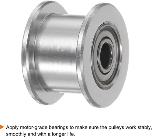 Vista 4 de HARFINGTON 5pcs 2GT Polea tensora 0.118 in diámetro 0.512 in diámetro correa dentada de aluminio sin dientes para 0.236 in ancho cinturón 3D Tono