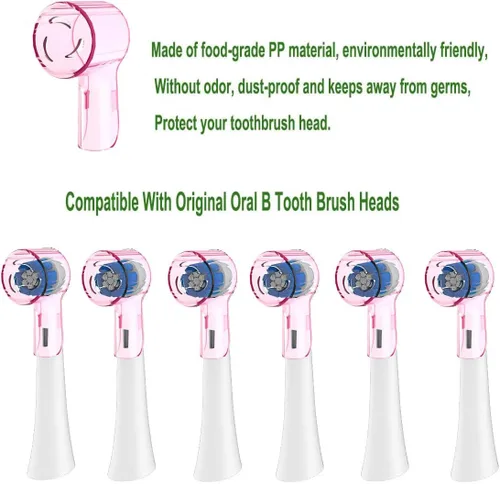 Vista 5 de Estuche de viaje para cepillos de dientes eléctricos Oral-B y 6 fundas reutilizables para cabezales de cepillos de dientes compatibles con cabezales