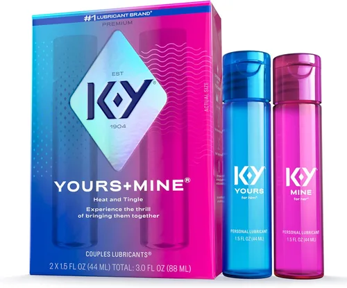 K-Y Yours + Mine Couples - Lubricante personal, dos lubricantes personales, lubricante a base de agua para mujeres y lubricante a base de glicerina