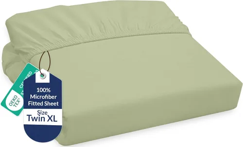Vista 47 de Royale Linens Sábana bajera ajustable individual – Microfibra cepillada ultrasuave de 1800 hilos – Sábanas inferiores de lujo para hotel – No se