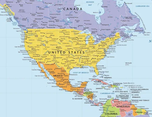 Vista 2 de Mapa del mundo, despegar y pegar, autoadhesivo, extraíble, reposicionable, clásico mapa de pared grande (36 x 24 pulgadas)