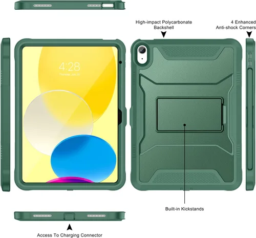 Vista 3 de Funda Soke para iPad (A16) de 11ª generación de 11 pulgadas 2025, iPad de 10ª generación de 10.9 pulgadas 2022, con protector de pantalla