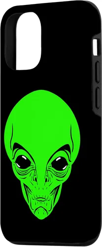 Vista 2 de iPhone 13 Pro Funny Space Green Alien Head Cute UFO Case