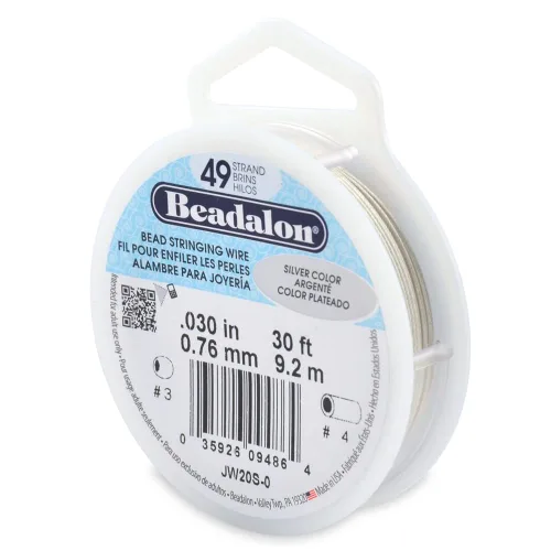 Vista 16 de Beadalon 49 Hilos de Alambre para Ensartar Cuentas de Acero Inoxidable, 0.33 mm / 0.013 Pulg, Negro, 9.2 m / 30 Pies