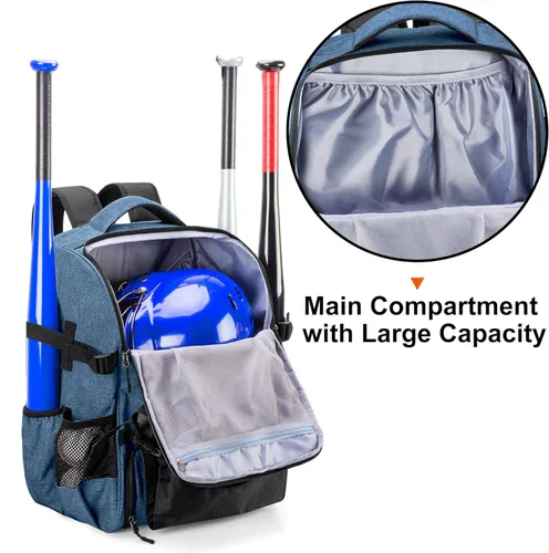 Vista 2 de DSLEAF Baseball Backpack for 4 Bats, Softball Bag with External Helmet Holder and Separate Shoe Space Up to US Mens 13