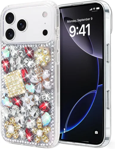 Vista 16 de Losin Compatible con iPhone 13 Funda Bling con Diamantes, Carcasa Brillante con Diamantes de Imitación y Cristales para Mujeres y Niñas, Moda