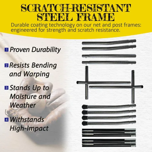 Vista 5 de 7x7ft Baseball Net with Strike Zone, Large Pocket Baseball Training Net for Hitting/Batting/Pitching/Throwing,Scratch Resistant Base,Indoor/Outdoor