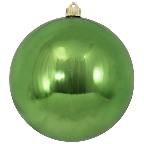 Vista 64 de Christmas By Krebs 6" (150mm) Purpurina Verde Esmeralda [2 Piezas] Esfera Extra Grande Sólida Super Grande de Plástico para Exteriores, Resistente