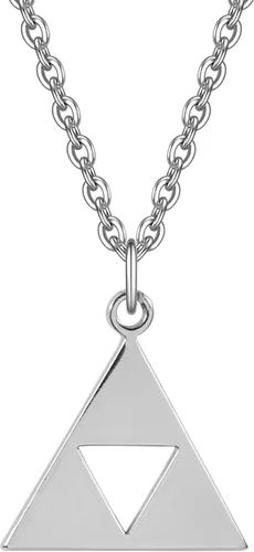 Vista 10 de Collares con colgante de oro de 14K de SENFAI en acero inoxidable con aretes triangulares 1-Anime oro-plus