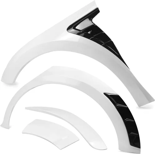 Vista 4 de Guardabarros para rueda de coche, ajuste de cejas para Toyota Camry SE XSE YOFER estilo 2018-2024, color blanco