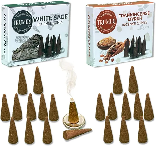 Vista 35 de TRUMIRI Conos de Incienso - Paquete Combo de 20 Conos de Incienso - 10 Cedro + 10 Pino - Conos de Incienso - Conos de Incienso Perfumados - Aromas