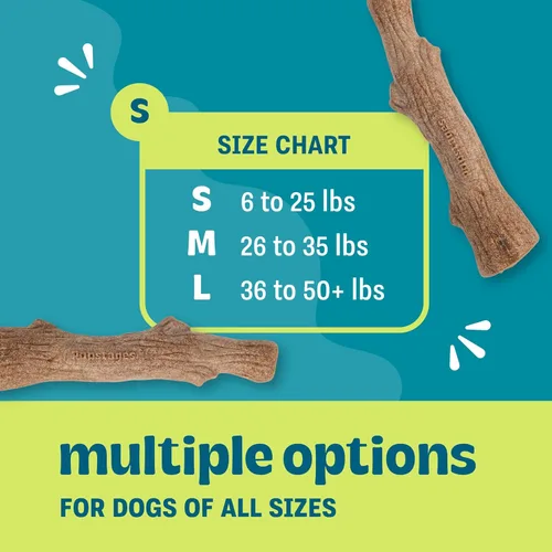 Vista 3 de Petstages Dogwood Juguete Masticable Duradero para Perros, Pequeño - Palo Masticable de Larga Duración Hecho con Madera Real - Hecho en EE.UU., S