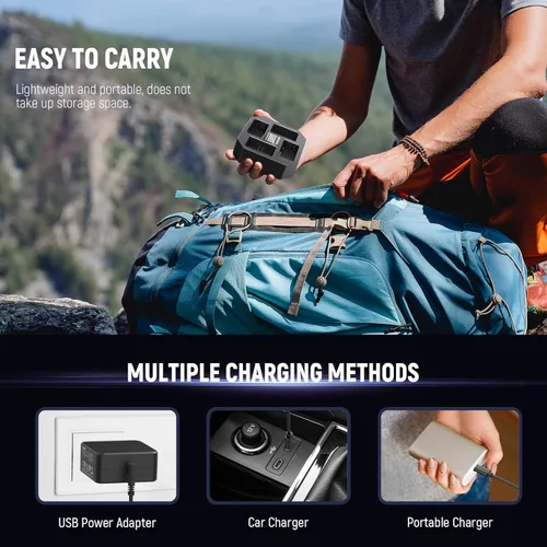 Vista 7 de NEEWER Cargador USB de 4 canales para batería de cámara NP-FZ100 Compatible con Sony A7IV A9iii A1 A7RV A7Cii A6700 ZV-E1 FX3 FX30, carga rápida PD