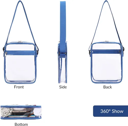 Vista 3 de Clear Messenger Bag for Work & Business Travel for Men & Women, Stadium Approved
