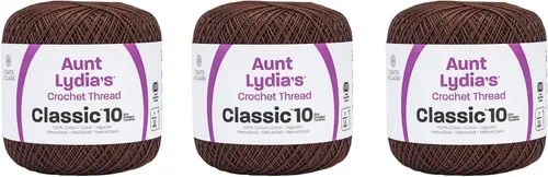 Vista 31 de Aunt Lydia Classic Crochet - Paquete de 3 unidades de 350y/1,049.9 ft - Blanco Antiguo