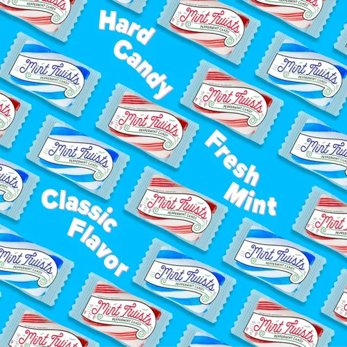 Vista 5 de Atkinson's Natural Mint Twists - Caramelo rojo y blanco de menta - Sin gluten, Kosher, vegano - Bolsa de 2 libras