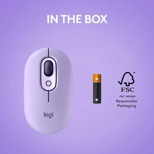 Vista 9 de Logitech POP Mouse, ratón inalámbrico con emojis personalizables, tecnología SilentTouch, desplazamiento de precisión/velocidad, diseño compacto