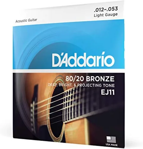 Vista 10 de D'Addario Cuerdas para guitarra acústica, bronce 80/20, EJ10, calibre extra ligero 10-47, juego de 6 cuerdas, paquete de 1
