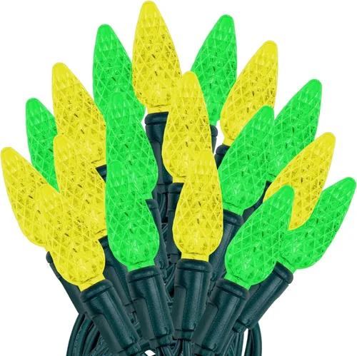 Vista 36 de Novelty Lights - Mini juego de 70 luces C6 LED de Navidad, serie de luces de grado comercial para exteriores, cable verde, 24 pies