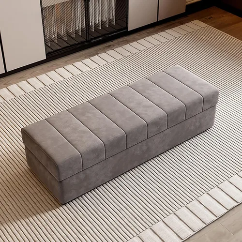 Vista 12 de Amarillo Solid Wood Square Ottoman with Storage – Upholstered Bench for Living Room, Bedroom, Entryway & Shoe Stores – High Resilience Foam Filling