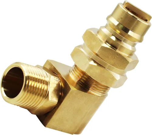 Vista 5 de MENSI Adaptador de codo de enchufe de conexión rápida de manguera natural NPT X 3/4 de 3/4 pulgadas para generador de combustible doble, regulador