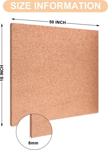 Vista 5 de SUNGIFT Cork Board Roll 8 mm Thick - 50"x16" Cork Rolls Bulletin Boards Self-Adhesive Natural Cork Tiles with 100 Push Pins Mini Wall Frameless
