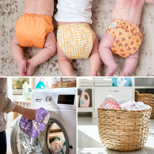 Vista 6 de Sprout - Pañal de tela de bolsillo ajustable y reutilizable con 1 inserto, suave, lavable, a prueba de fugas (puntas cósmicas)