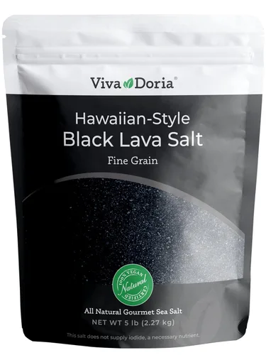 Vista 4 de Sal de lava negra Hawaiana (grano fino), sal marina de carbón