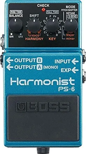 Vista 4 de BOSS PS-6 Harmonist - Pedal de guitarra, color azul Incluye cuatro efectos distintos de cambio de tono y armonía en un solo stompbox
