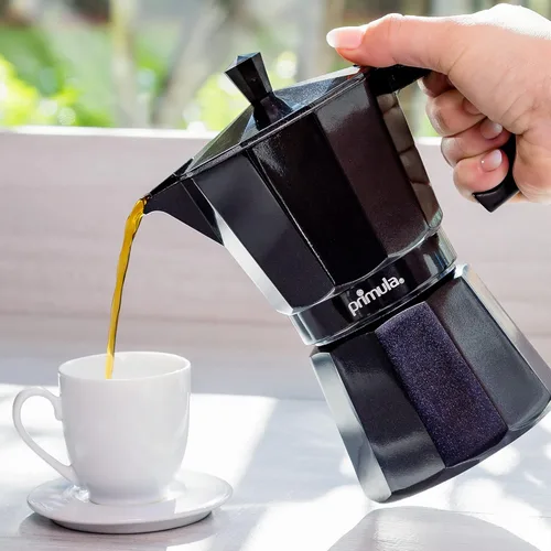 Vista 11 de Primula Cafetera clásica para café expreso y café, olla moka para café italiano y cubano, cafetera Greca, cafeterías, 6 tazas de espresso