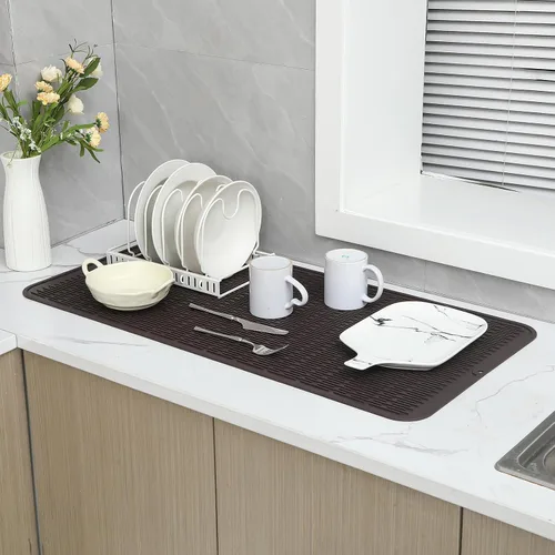 Vista 73 de MicoYang Alfombrilla de Silicona para Secar Platos de Múltiples Usos, Fácil de Limpiar, Ecológica, Alfombrilla de Silicona Resistente al Calor