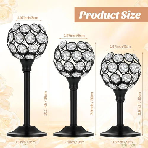 Vista 2 de Qunclay 18 portavelas de cristal a granel, centros de mesa para mesa de boda, centros de mesa decorativos de cristal, decoración de mesa de comedor