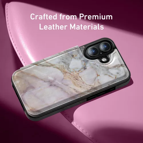 Vista 82 de LETO para iPhone 15 Pro Funda tipo cartera - Tapa tipo folio con patada - Diseños de moda - Tarjetero - Funda protectora para mujeres y niñas - 6.1